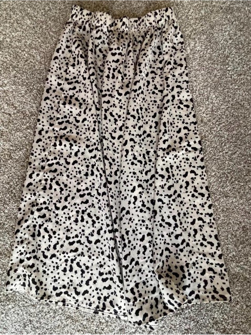 Dalmatian Spot Black and White Midi Skirt